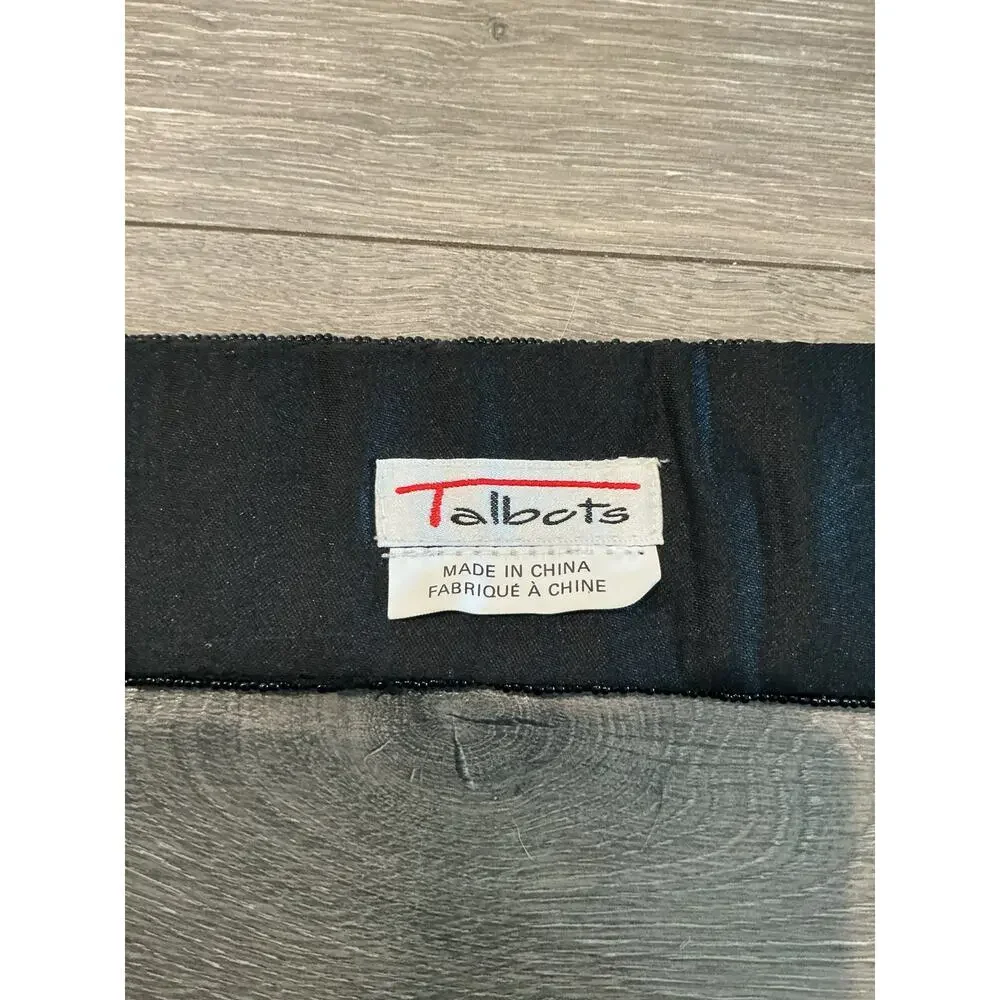 NEW Vintage Talbots Beaded‎ Bow Dress Belt 80s Deadstock Black Twee S Whimsy Emo